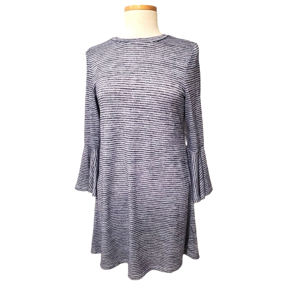 NWT Soft knit stripe dress with bell sleeves